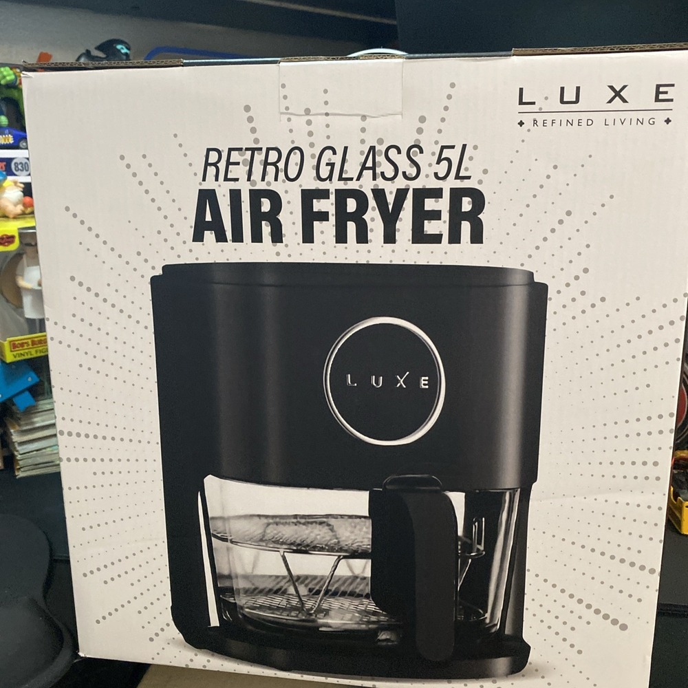 Luxe Retro Glass 5L Air Fryer New In Box  Nice Kitchen Cooking Appliance